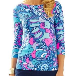 Lilly Pulitzer Alida Top Multi Sea Jewels - M